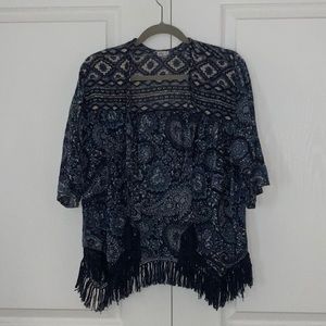 Blue Paisley Kimono/Cardigan - Hollister